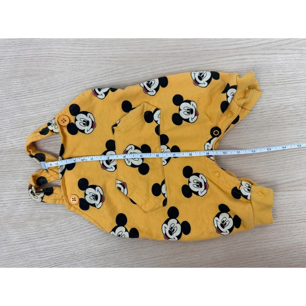 Disney Baby Mickey Mouse Yellow‎ Overalls Romper Infant 0-3 Months